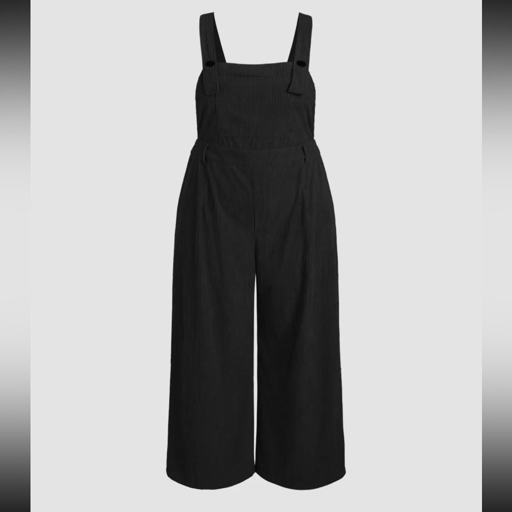 Cider Curve & Plus Pocket Jumpsuit - Black Corduroy - Size 2XL